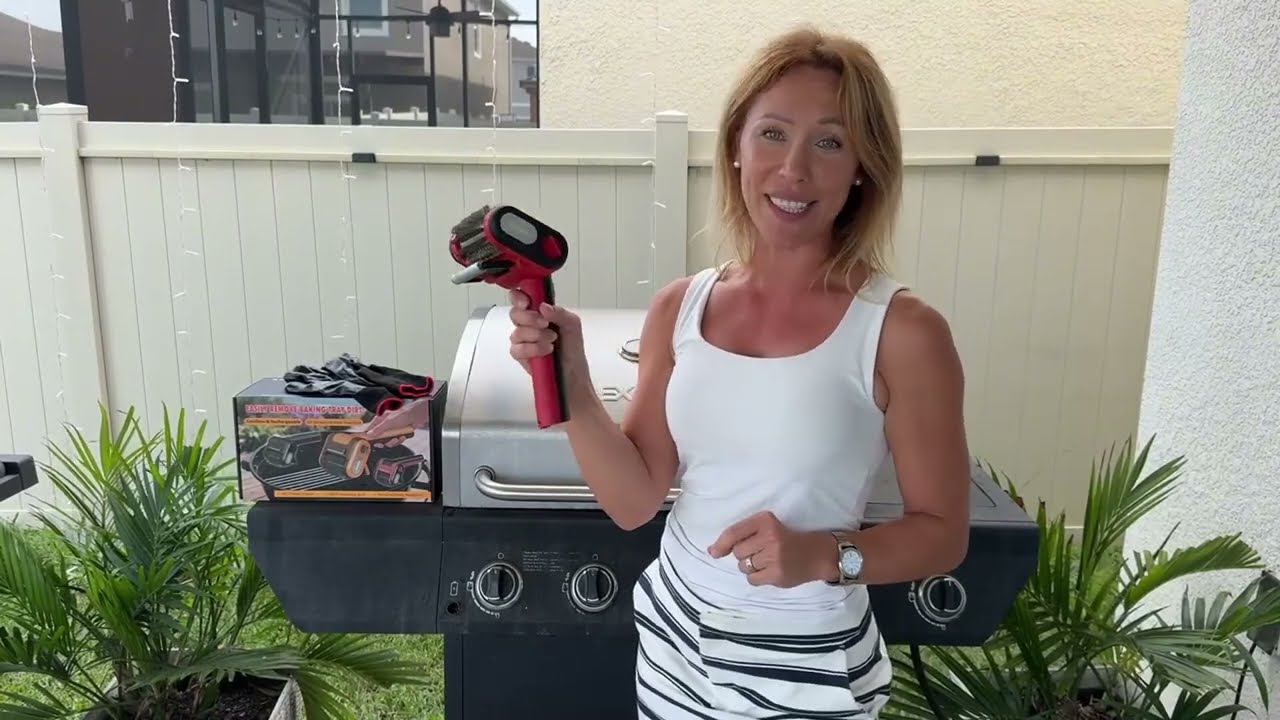 Electric Rechargeable Grill Brush &ndash; Heavy Duty Grill Cleaner with LED Light
