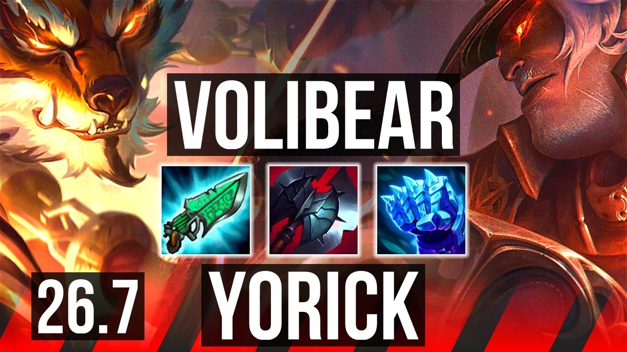 VOLIBEAR vs YORICK (TOP) | Good KDA: 10/1/7 | KR Master | 26.7