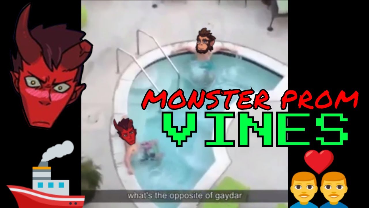 Damien and Scott sitting in a HotTub - Monster Prom Memes