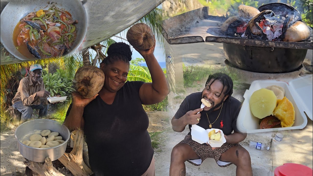 Full day of fun | baking cornmeal pudding | cooking dinner | salt mackerel,yellow yam,sweet potato..