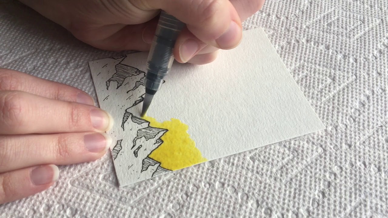 Yellow Skies: Mountain and Galaxy Sky Tutorial