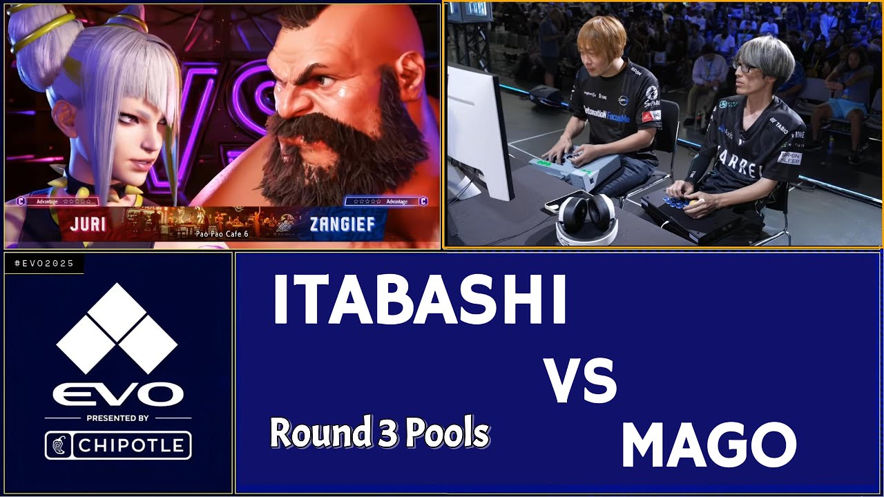SF6 EVO 2025 Round 3 Pools &ndash; Itabashi (Zangief) vs Mago (Juri)