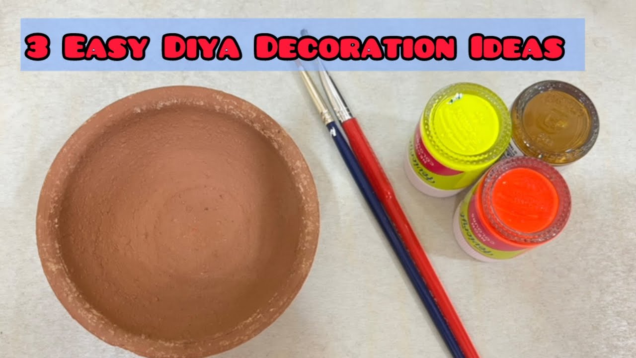 3 Beautiful Diyas Painting For Diwali | Diwali Diya Decoration | Diwali Decoration Ideas