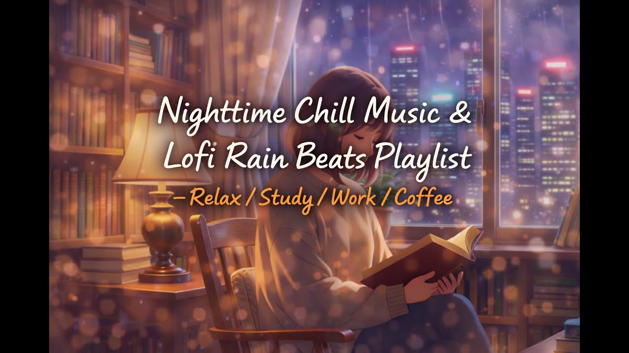 🌧️🌙 Nighttime Chill Music & Lofi Rain Beats Playlist - Relax / Study / Work / Coffee ☕