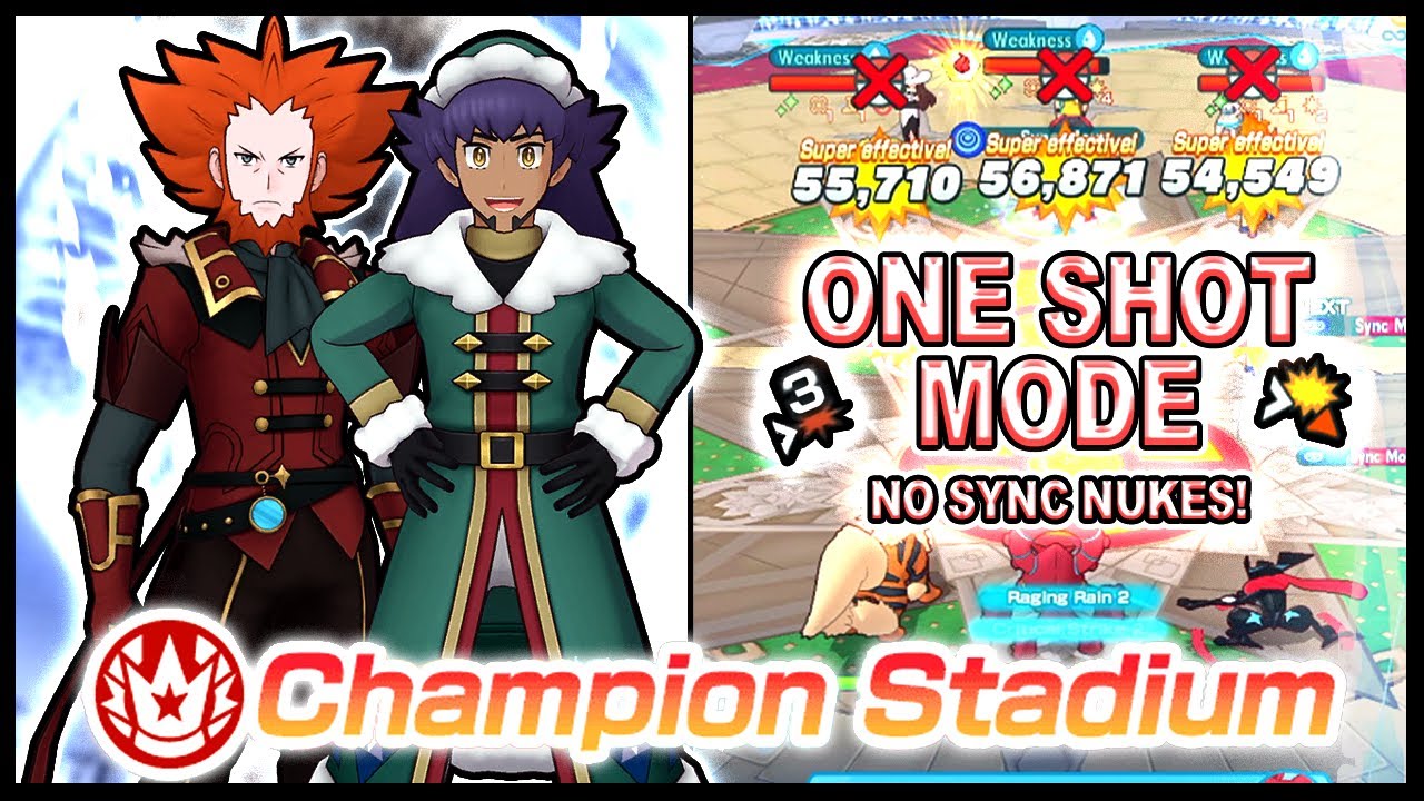 ONLY ONE SHOTS ALLOWED! 12.5K Sinnoh Champion Stadium Master Mode Run! | Pokemon Masters EX