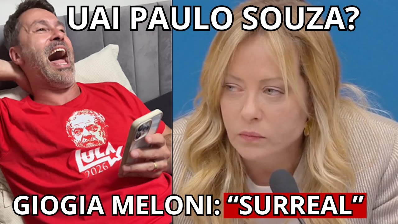 Paulo Souza Ing&ecirc;nuo at&eacute; demais e Giorgia Meloni Assustada: 