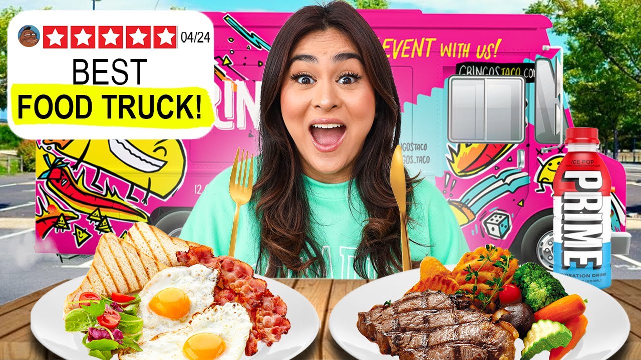 Eating only VIRAL TikTok food trucks for 24 Hours!
