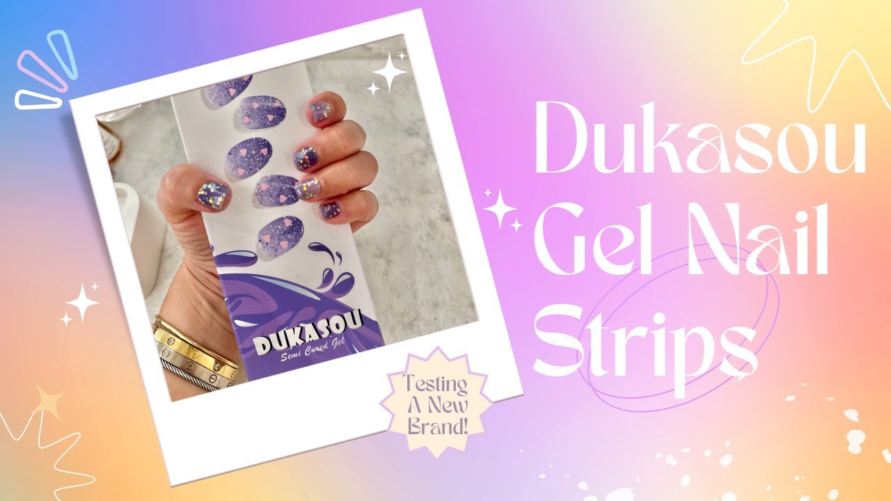 Trying Out New Semi-Cured Gel Nail Strips From Amazon | Dukasou Gel Nails | Super Long Lasting!