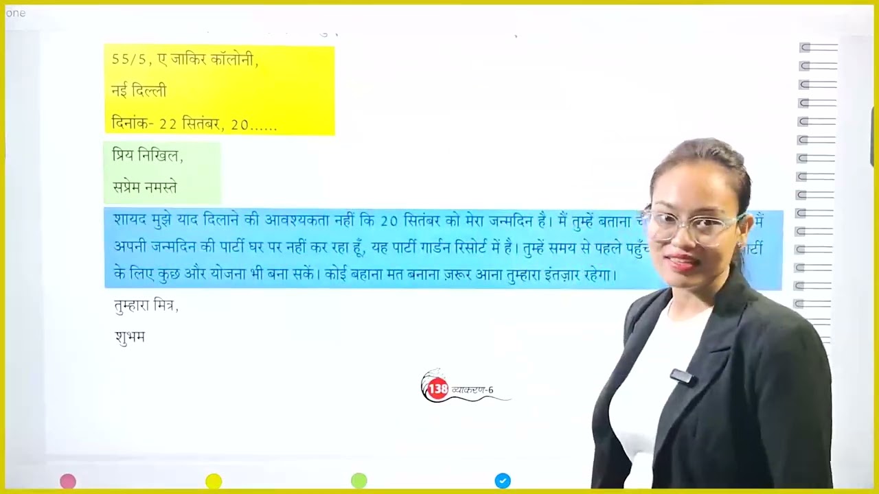 Hindi Grammer Class 6 Chapter 24 Letter Part 2