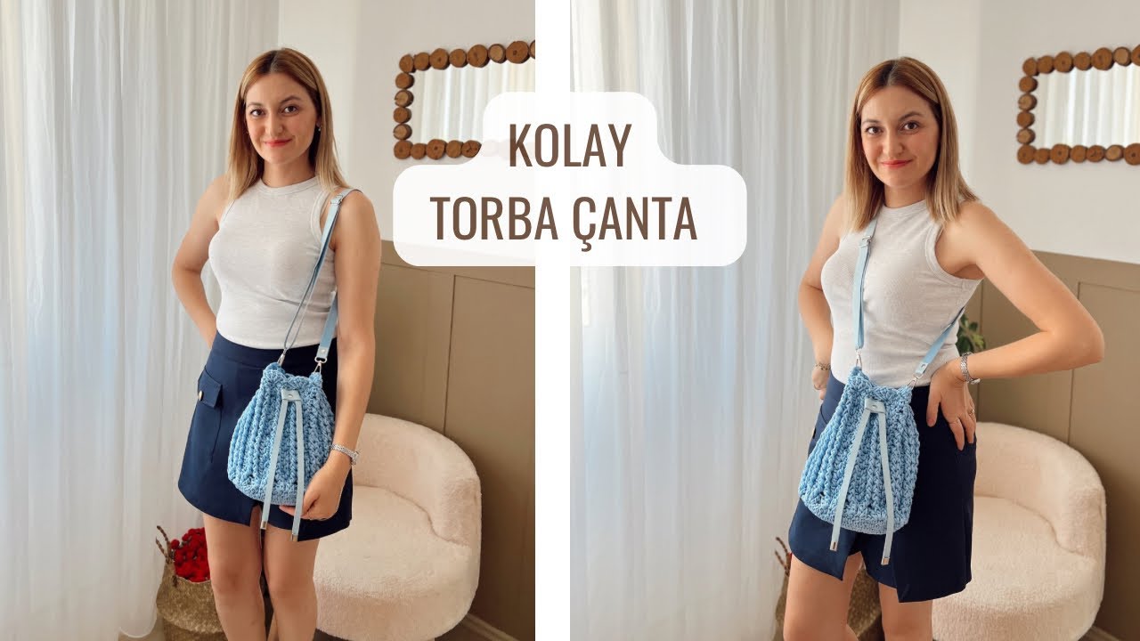 ÖRGÜ TORBA ÇANTA YAPIMI 🌸 ÖRGÜYE YENİ BAŞLAYANLAR İÇİN ÖRGÜ ÇANTA #crochet 