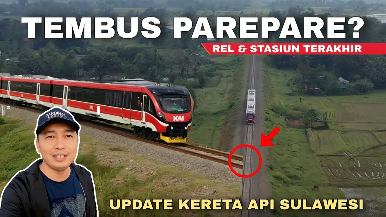 REL DAN STASIUN KERETA API TERAKHIR DARI MAKASSAR KE ARAH PAREPARE SULAWESI SELATAN