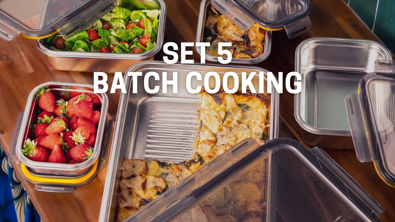 Set de 5 boîtes en inox spécial Batch Cooking - Pika