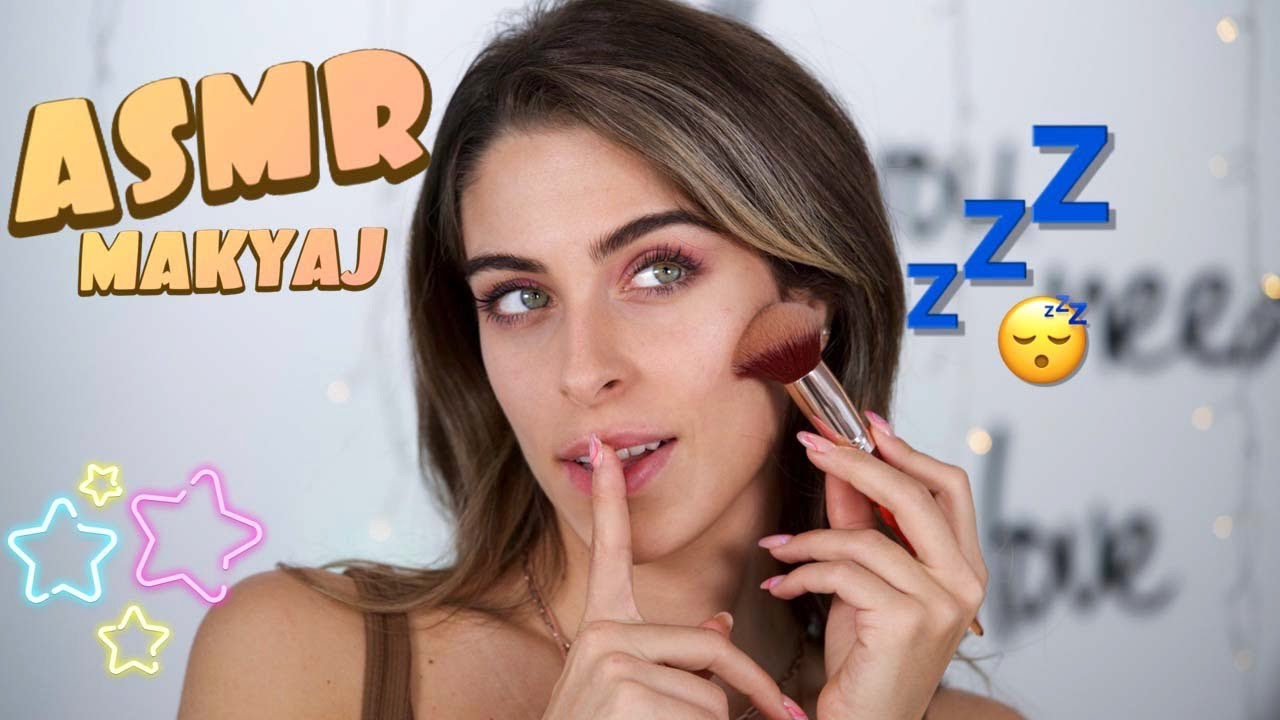 ASMR MAKYAJ | evde kendi yaptığım makyaj malzemelerini kullanıyorum🌜| Türkçe ASMR