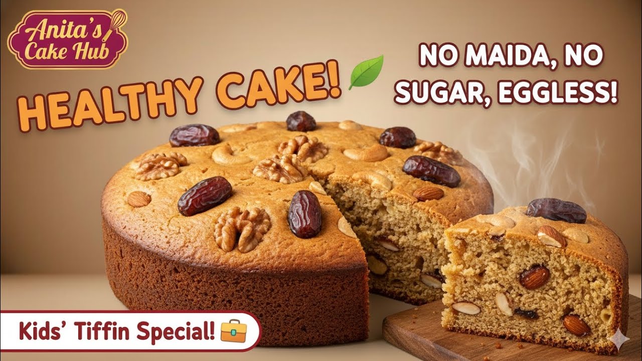No Maida, No Sugar! Baccho ke liye Healthy Whole Wheat Jaggery Cake 🎂