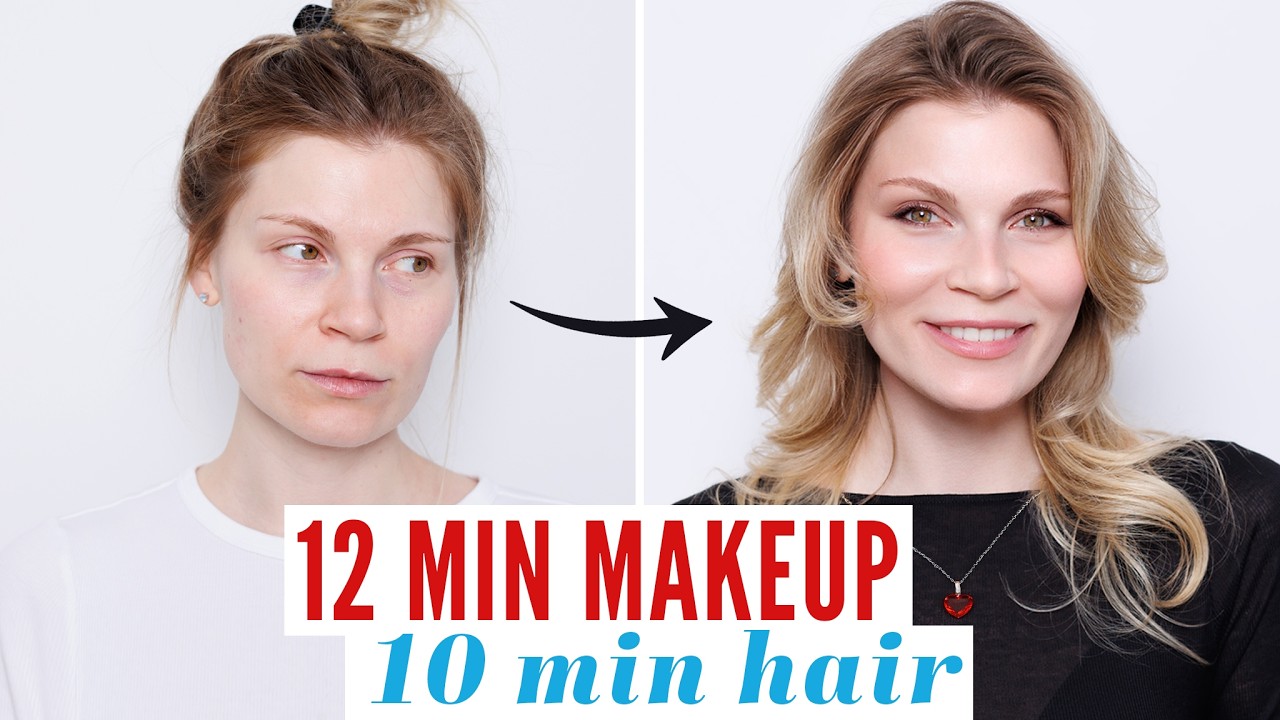 From Pajamas to Date Night | 12-Min Makeup + 10-Min Hair (Real Time, No Cuts)