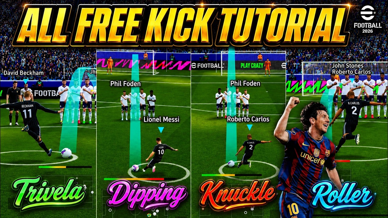 All 7 Types of Free Kick Tutorial ~ eFootball 2026 ✨
