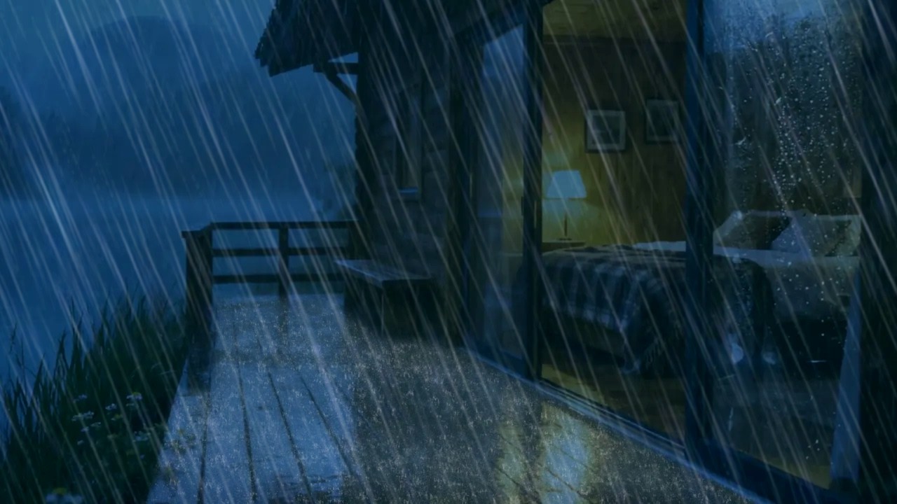 Rain at a Lakeside Cabin | Soothing Rain Sounds for Sleep