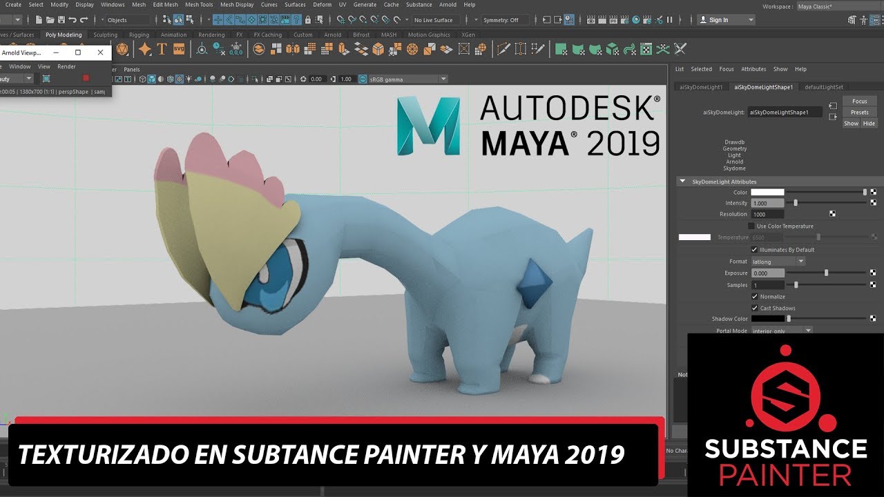 TEXTURIZAR UN POKEM&Oacute;N EN SUBSTANCE PAINTER y MAYA 2019