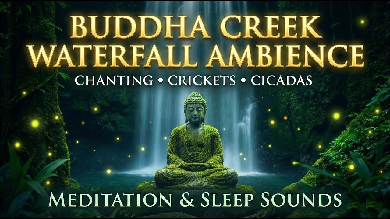 Zen Waterfall Meditation: Buddhist Chanting & Night Nature Sounds for Sleep