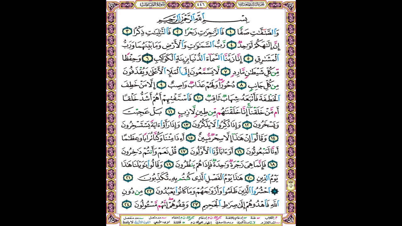 صفحة 446 من المصحف المعلم المرئي المسموع بصوت الشيخ محمود الحصري