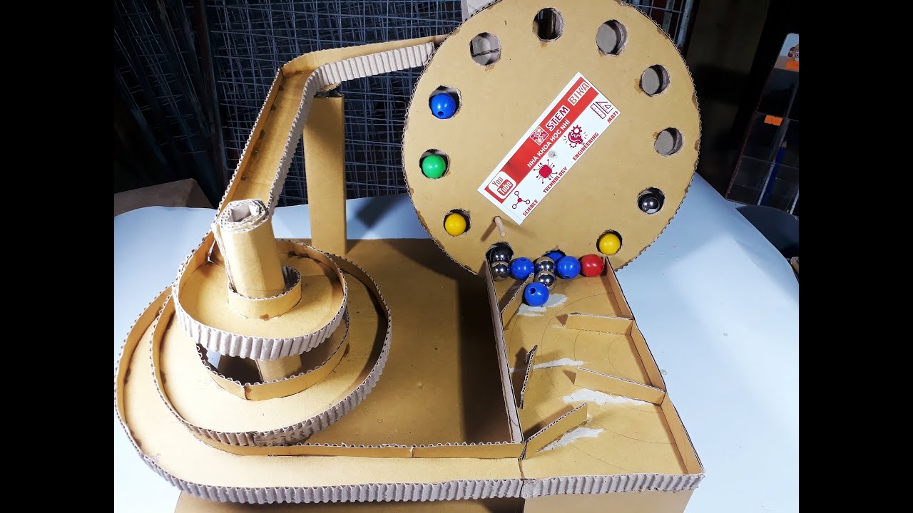 Sáng Tạo Hệ Thống Chuyển Động Viên Bi bằng bìa Carton | DIY Marble Run Machine From Cardboard