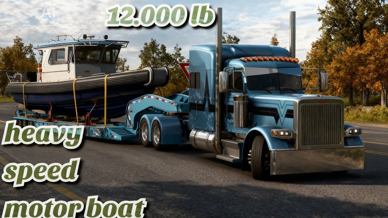 American truck simulator-peterbilt 379 heavy speed motor boat-engine zeemod n14 celect plus