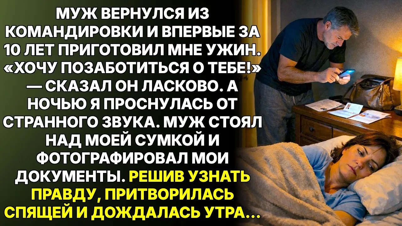 После комадировки муж впервые за 10 лет приготовил мне ужин  Ночью я проснулась — и похолодела