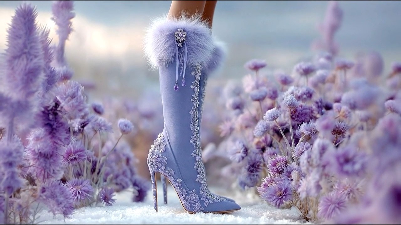 [ASMR] AI Shoes✨ Ep.5 | Winter Birthflower Long Boots ❄️ Snow Steps