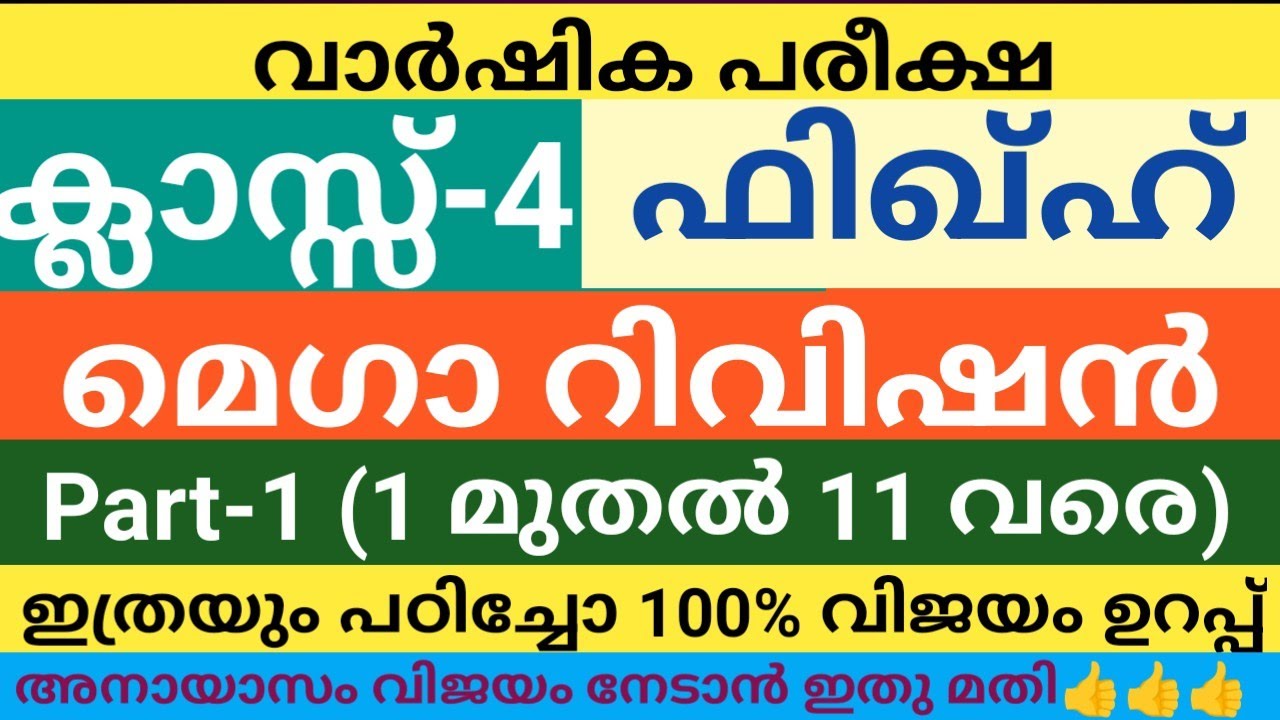 നാലാം ക്ലാസിലെ ഫിഖ്ഹ് മെഗാ റിവിഷൻ വാർഷിക പരീക്ഷ|class 4 fiqh full revision|Part -1|Annual exam 2026