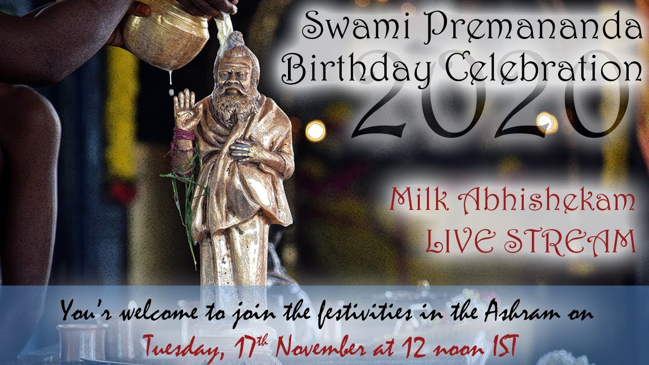 Sri Premananda Ashram - Swamiji's statue abhishekam