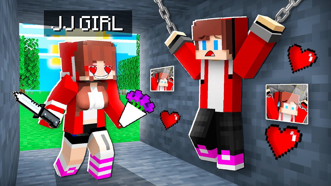 JJ Kidnapped by a CRAZY JJ GIRL ! - in Minecraft (Maizen)