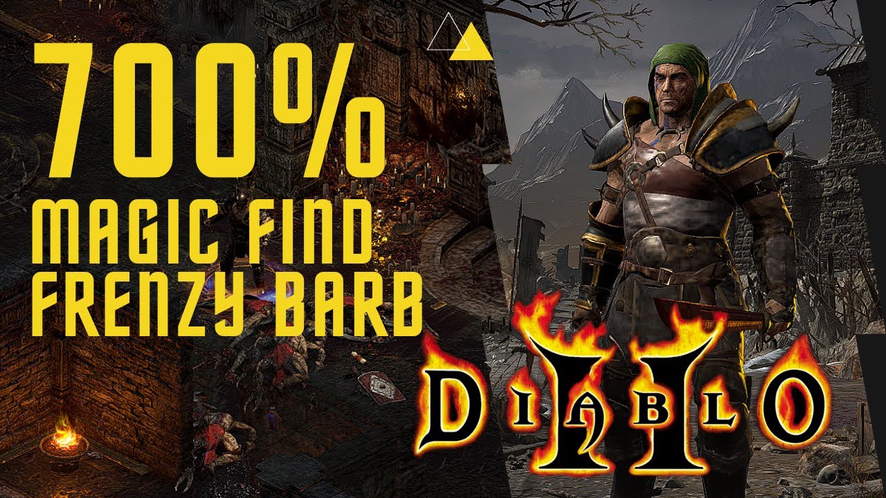 Over 700% Magic Find Frenzy Barbarian Tanky Teleporting Build // Diablo 2: Resurrected