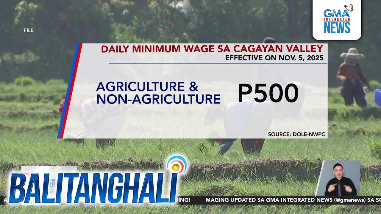 DOLE-NWPC - Daily minimum wage sa Cagayan Valley (effective on Nov. 5, 2025) | Balitanghali