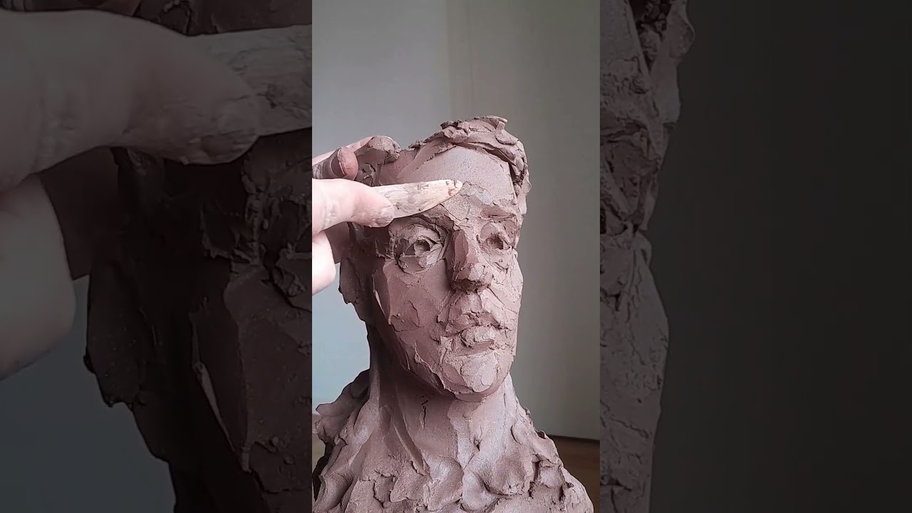 modelage process #modelage #argile #shorts #sculpting #clayportrait #clayart #clay #subscribe