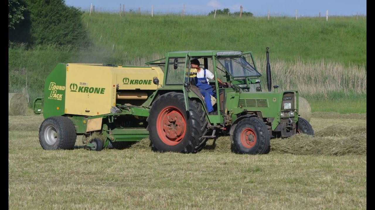 Fendt 105LS Krone baling hay Marktoberdorf