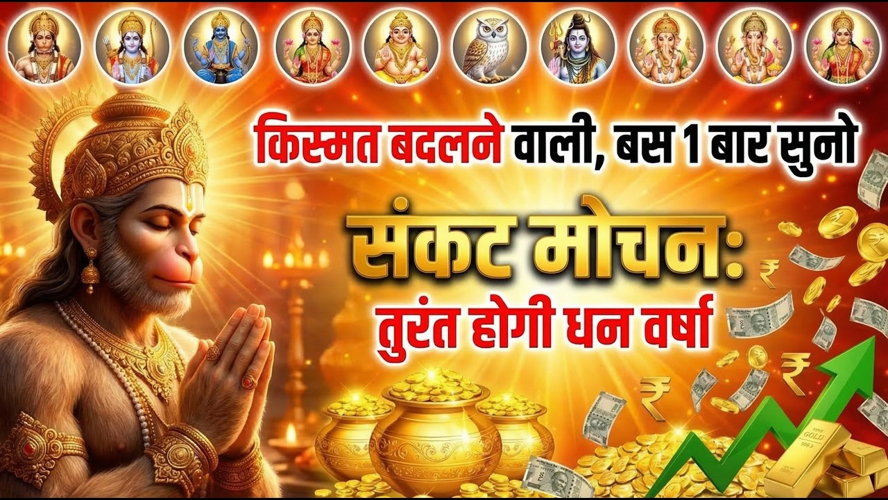 गरीबी से छुटकारा, धन और सुख मिलेगा सुनो / HNUMAN sankat mochan, रास्ता खुलने लगेगा 🙏🚩 #SankatMochan