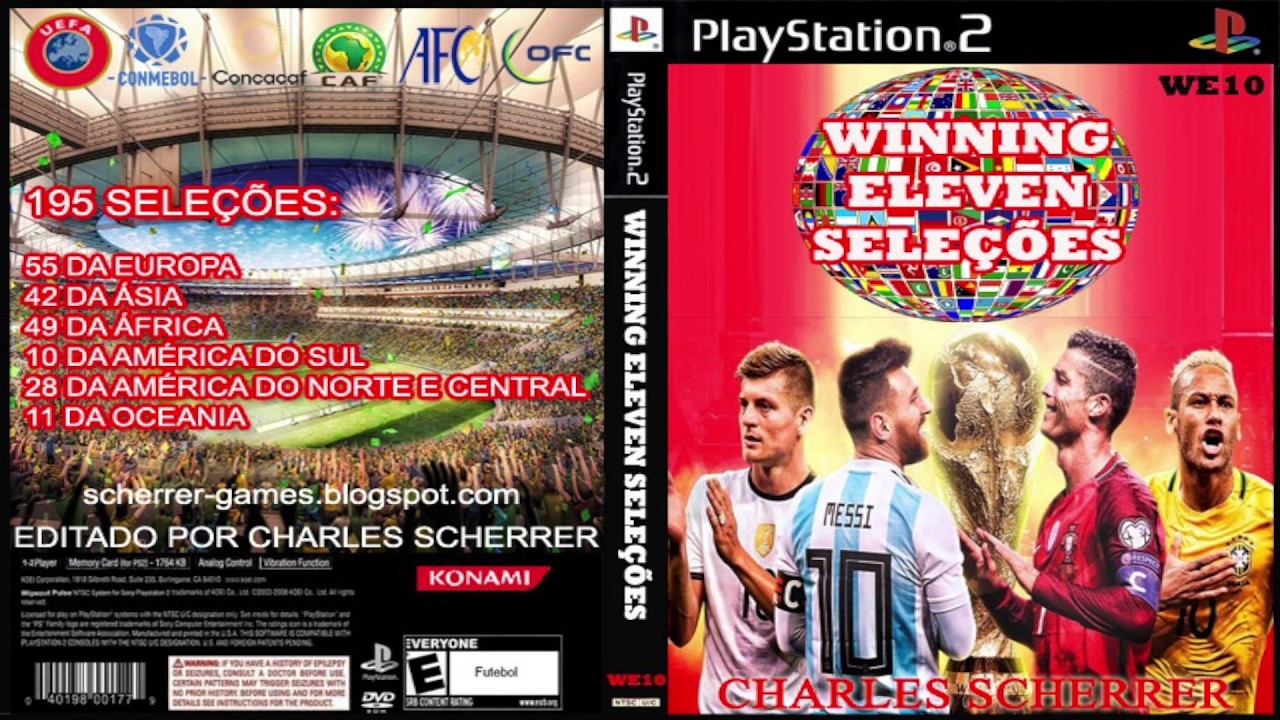 INCRÍVEL BOMBA PATCH (PS2) COM 195 SELEÇÕES ATUALIZADO PS2 EDITOR CHARLES
