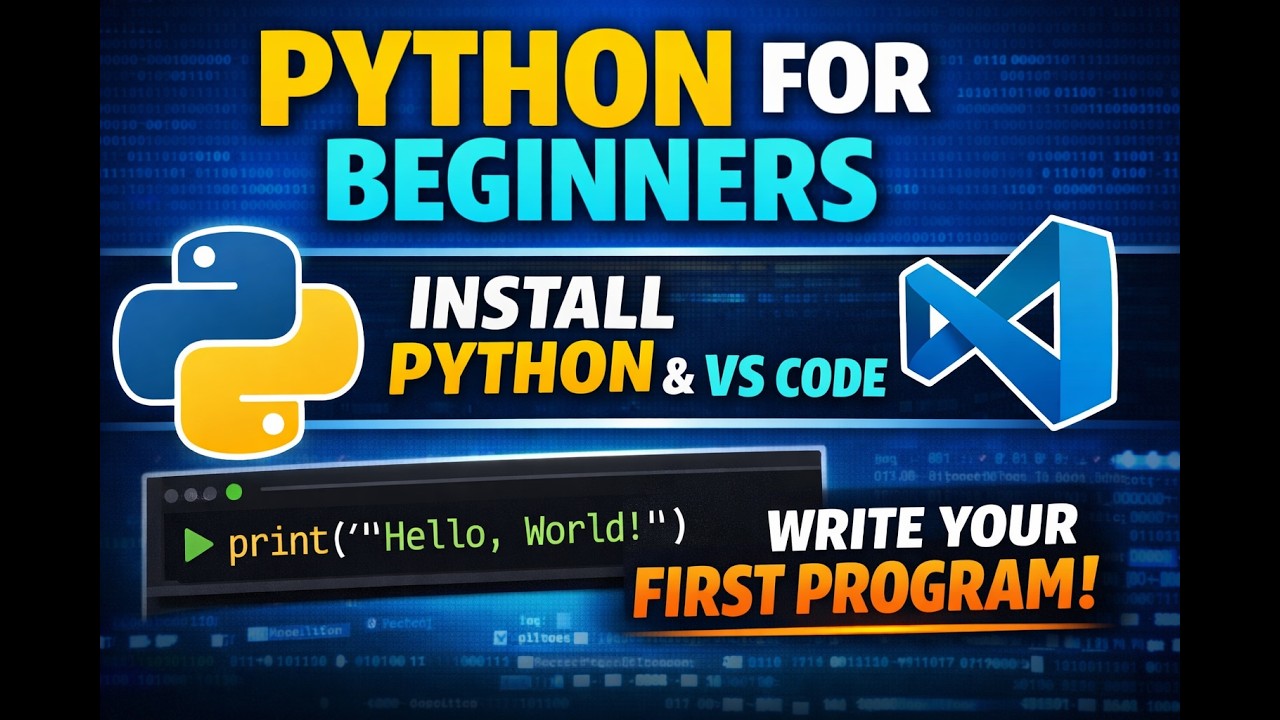 Python for Beginners (Full Introduction) | Install Python, VS Code & Write Hello World