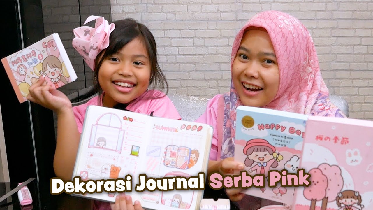 KAKAK SENJA BIKIN DEKORASI JURNAL SERBA WARNA PINK | stiker kawaii + pita Washi - SENJA FIRSTA