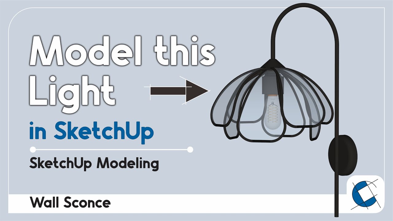 Как смоделировать простой настенный светильник в #SketchUp #sketchup_core