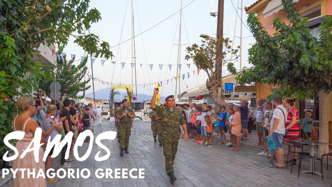 Samos Pythagorio 6 August Greek Army Flag Lowering Ceremony  Σάμος Πυθαγόρειο 6 Αυγ Υποστολή Σημαίας