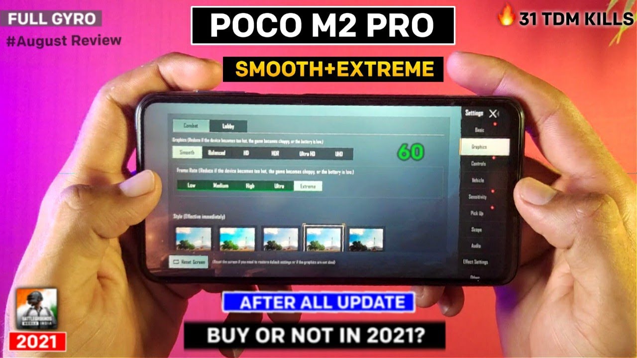 Poco M2 Pro pubg (bgmi) test Smooth Extreme 60 fps settings after all updates 2021 |poco m2 pro pubg