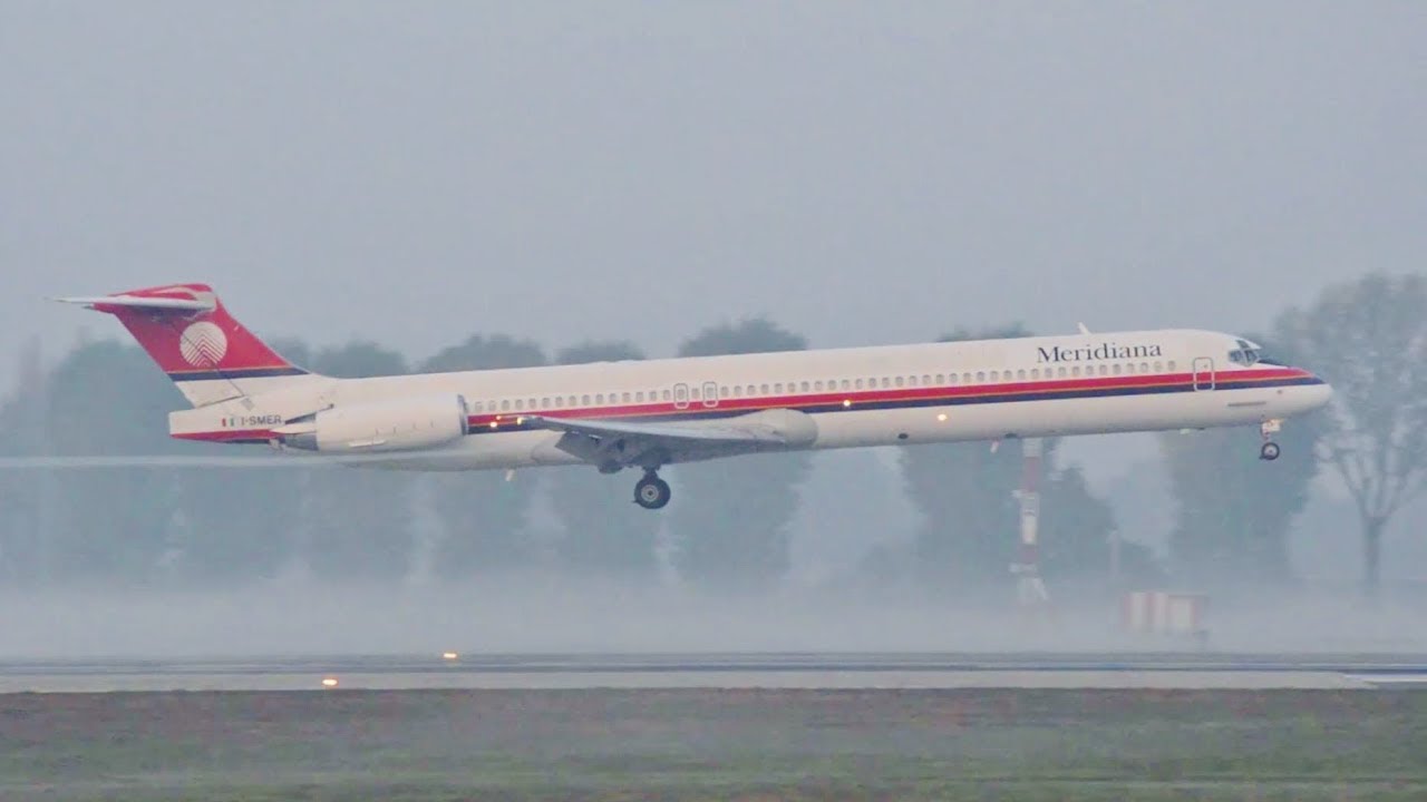 Last Maddog Flights MD-82 I-SMER Meridiana at Milan Linate