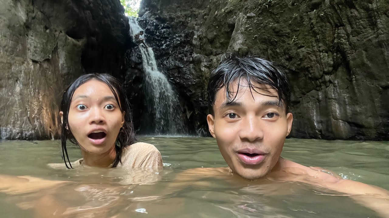 Bathing In A Secret Jungle Waterfall 😍🥶