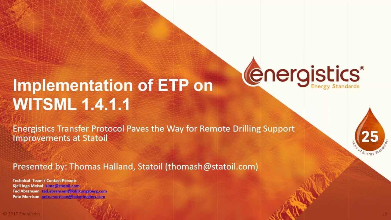 2017 05 24  Energistics Transfer Protocol Paves the Way for Remote Drilling Support Improvements