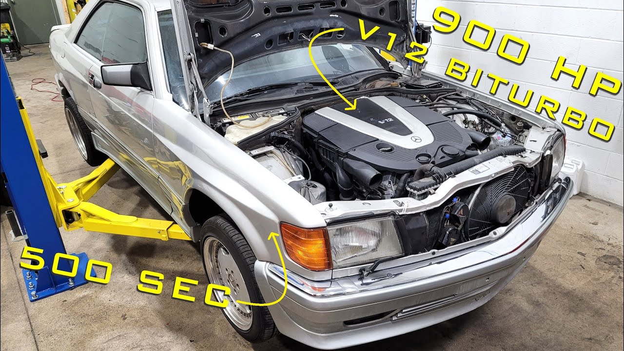 Установка двигателя Mercedes V12, трансмиссии и карданного вала в 500SEC — проект SEC V12, часть 3
