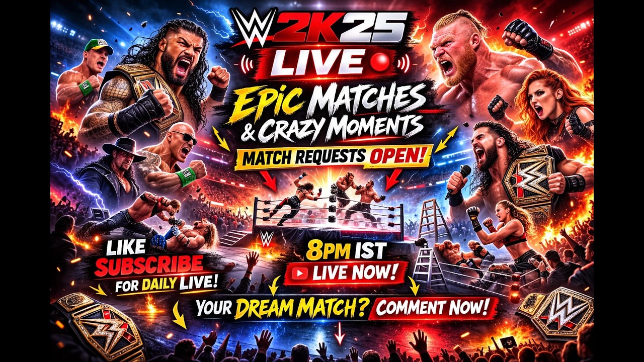WWE 2K25 LIVE 🔴 | EPIC MATCHES & CRAZY MOMENTS | Match Requests Open! #wwe #livestream #live