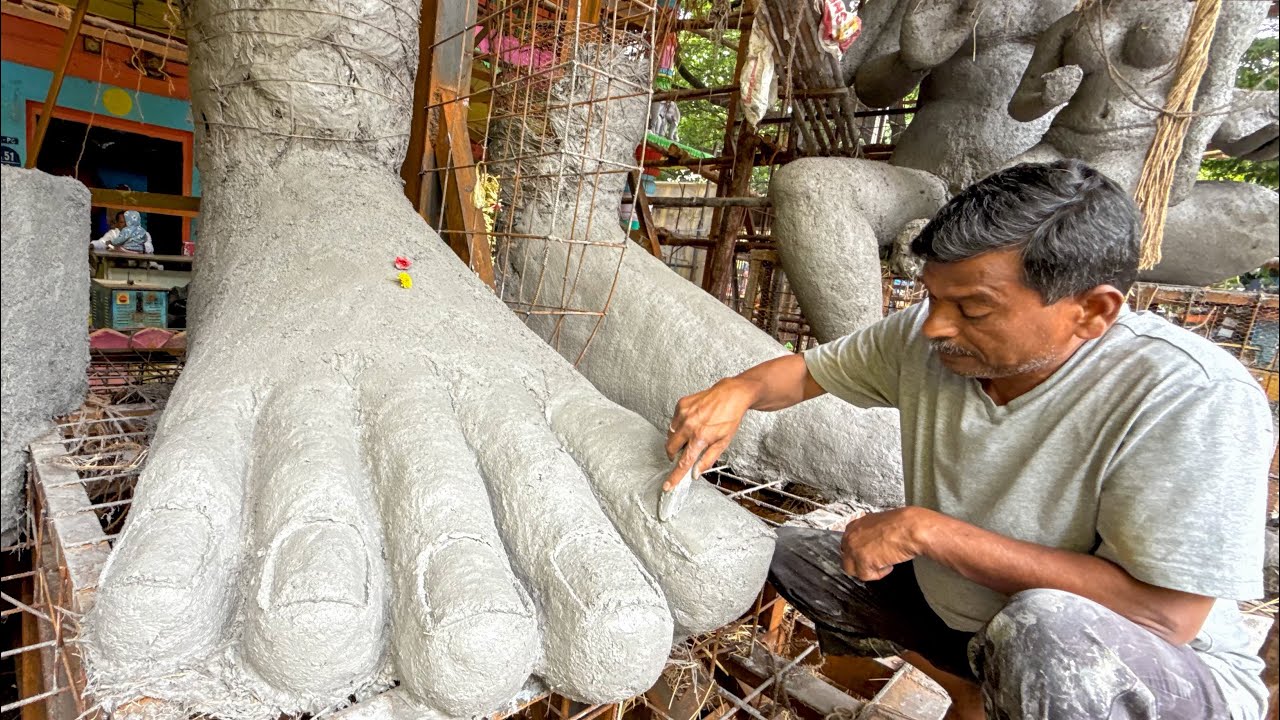 India's Biggest Khairatabad Ganesh Padalu Making 2025 | 69 Feet Matti Ganesh in hyderabad