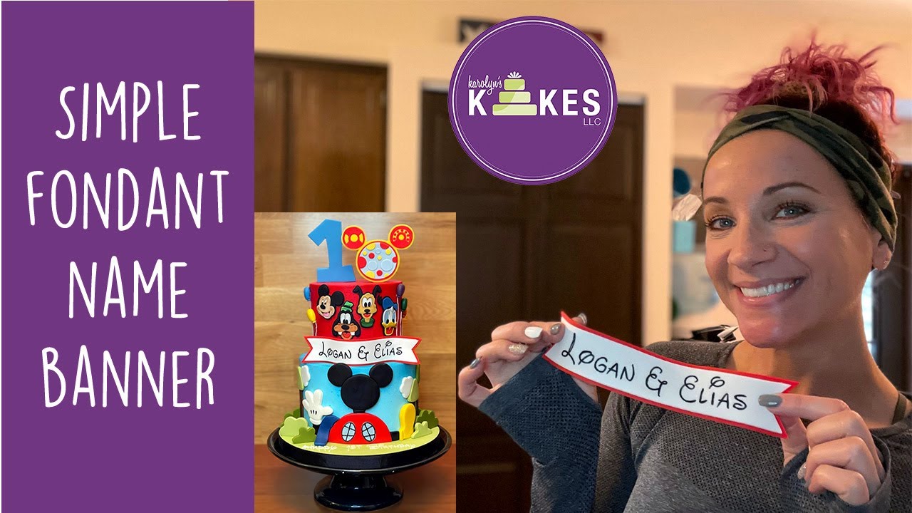 How to Make a Pretty Fondant Name Banner | Pattern Transfer | Using Edible Markers
