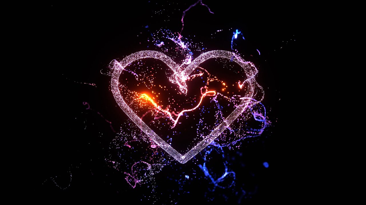 Magic Glowing Neon Lights Heart 4K 60fps VJloop Abstract Animation Background | Сердце Свет Заставка